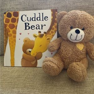 Cuddle bear book with plush